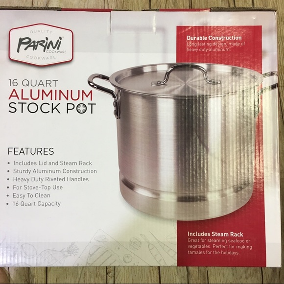 Parini 16 Quart Aluminum Stock Pot - Picture 3 of 3